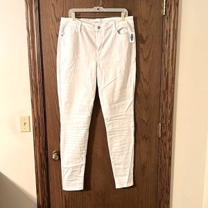 White Rockstar Mid-Rise Super Skinny, Size 14 Tall